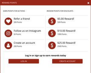 Online Fly Shop Rewards Program!