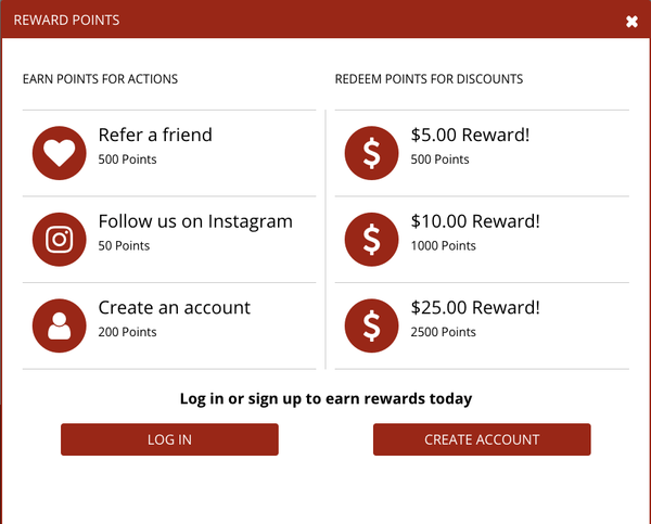 Online Fly Shop Rewards Program!