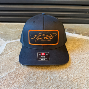 Fly and Field Embroidered Orange Script Logo - Bend