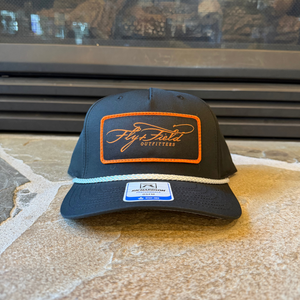 Fly and Field Embroidered Orange Script Logo - Bend