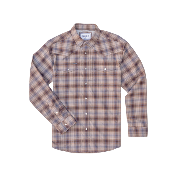 Poncho Western Pearl Snap Long Sleeve Shirt - The Muleshoe