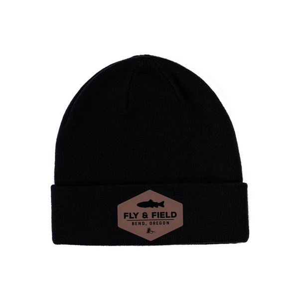 Fly and Field Fish and Fly Leather Patch Beanie
