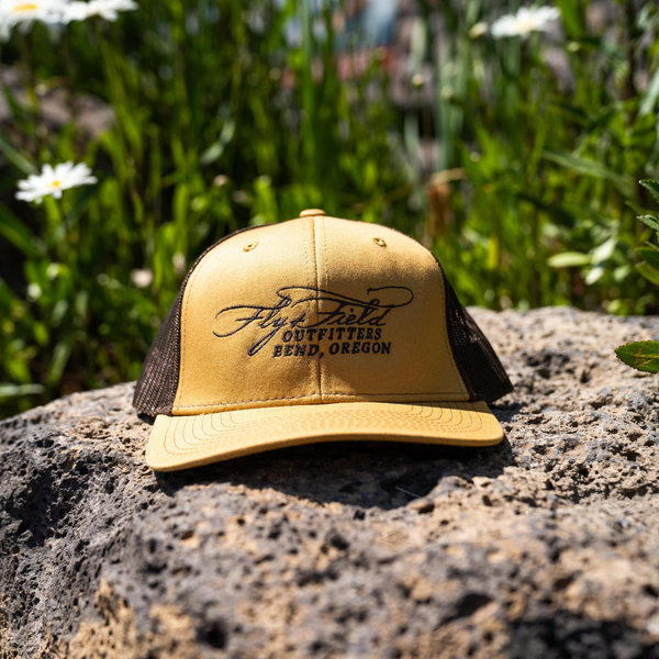 fly and field embroidered logo hats