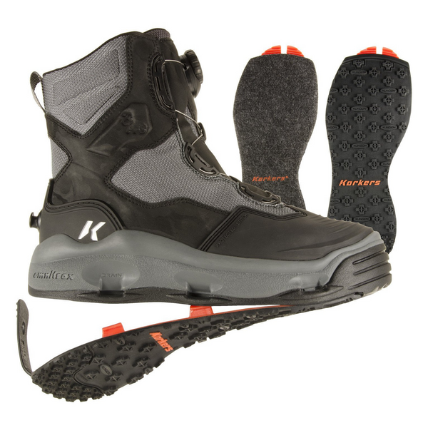 Korkers DarkHorse Wading Boots - Felt and Kling-On