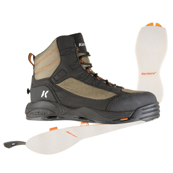 Korkers Greenback Wading Boots - Felt and Kling-On